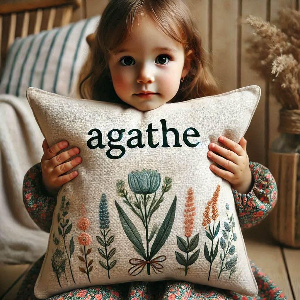 prenom agathe, coussin personnalise