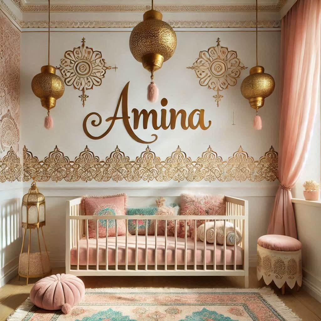 chambre bebe fille theme oriental prenom amina