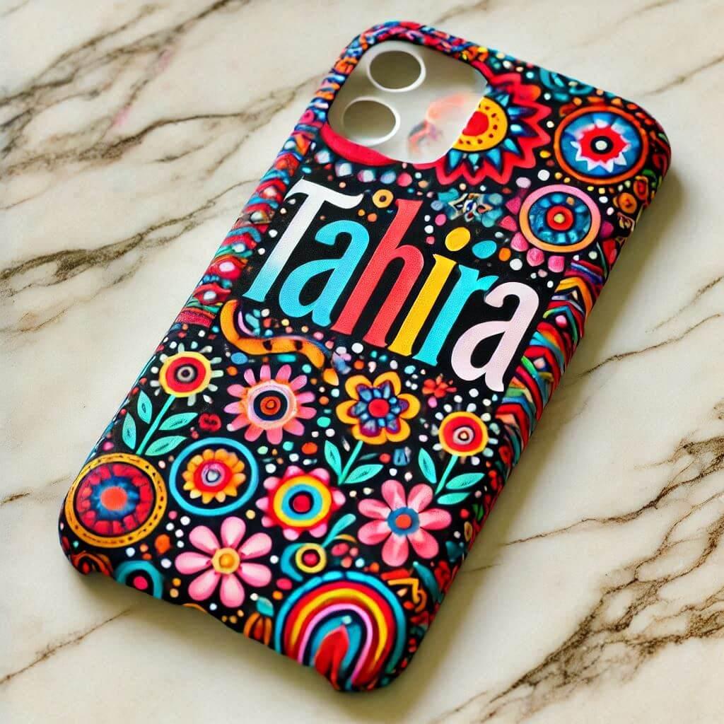 Une coque de telephone personnalise avec le prenom tahira