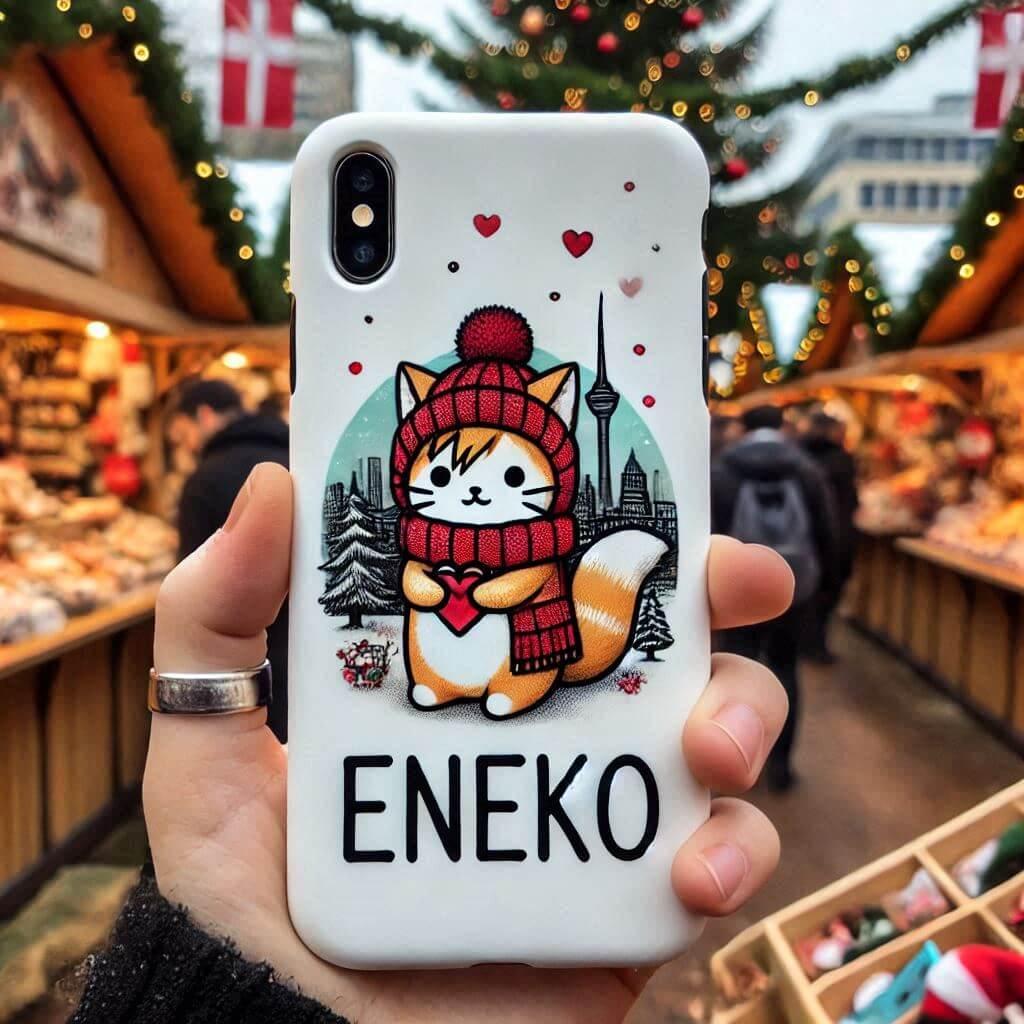 Une coque de telephone personnalisee au prenom eneko au marche de noel