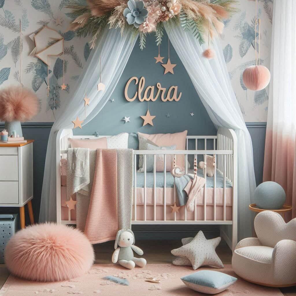 belle chambre de petite fille, prénom Clara