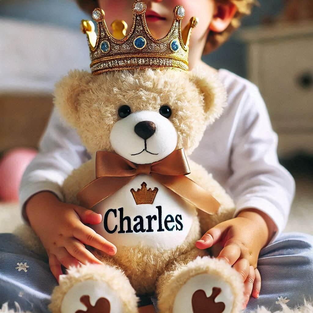 peluche ours personnalisée avec le prénom charles