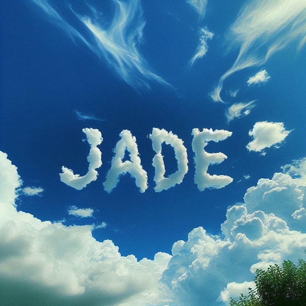 Une photo avec ecrit jade dans le ciel