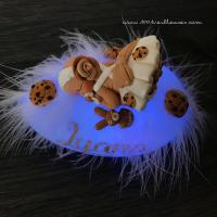 Veilleuse bebe fille gateau cookies allumee artisanale