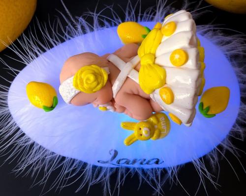 veilleuse bébé fille personnalisée avec le prénom de l'enfant - cadeau naissance idéal - thème citron