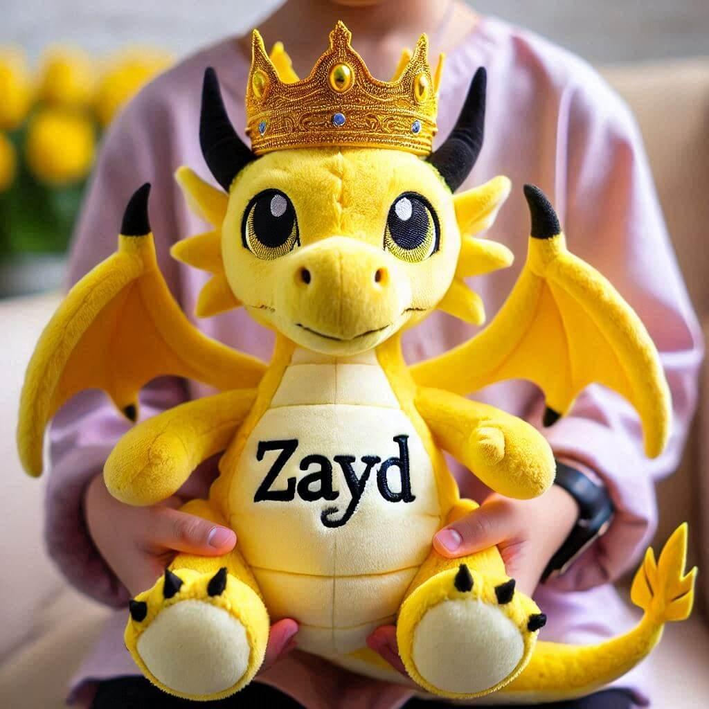 peluche dragon, prenom Zayd